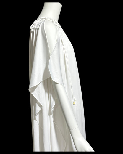 LUCIE ANN BEVERLY Hills, vintage 1960s wedding caftan, white grecian goddess kaftan evening dress