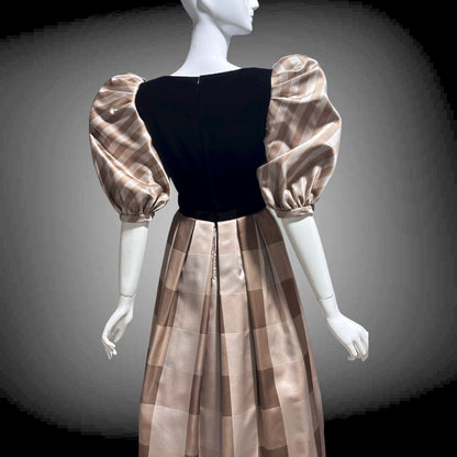 ANDRE LAUG vintage evening ball gown, 1970s Silk formal dress