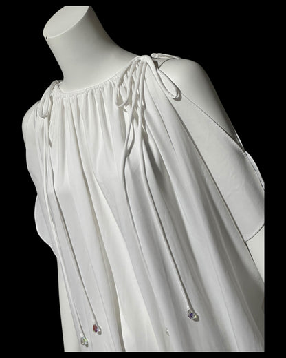 LUCIE ANN BEVERLY Hills, vintage 1960s wedding caftan, white grecian goddess kaftan evening dress