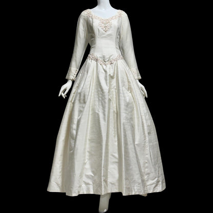 ST PUCCHI vintage 1980s wedding dress, Avine Perucchi, The BACK! white 100% Thai silk ball gown