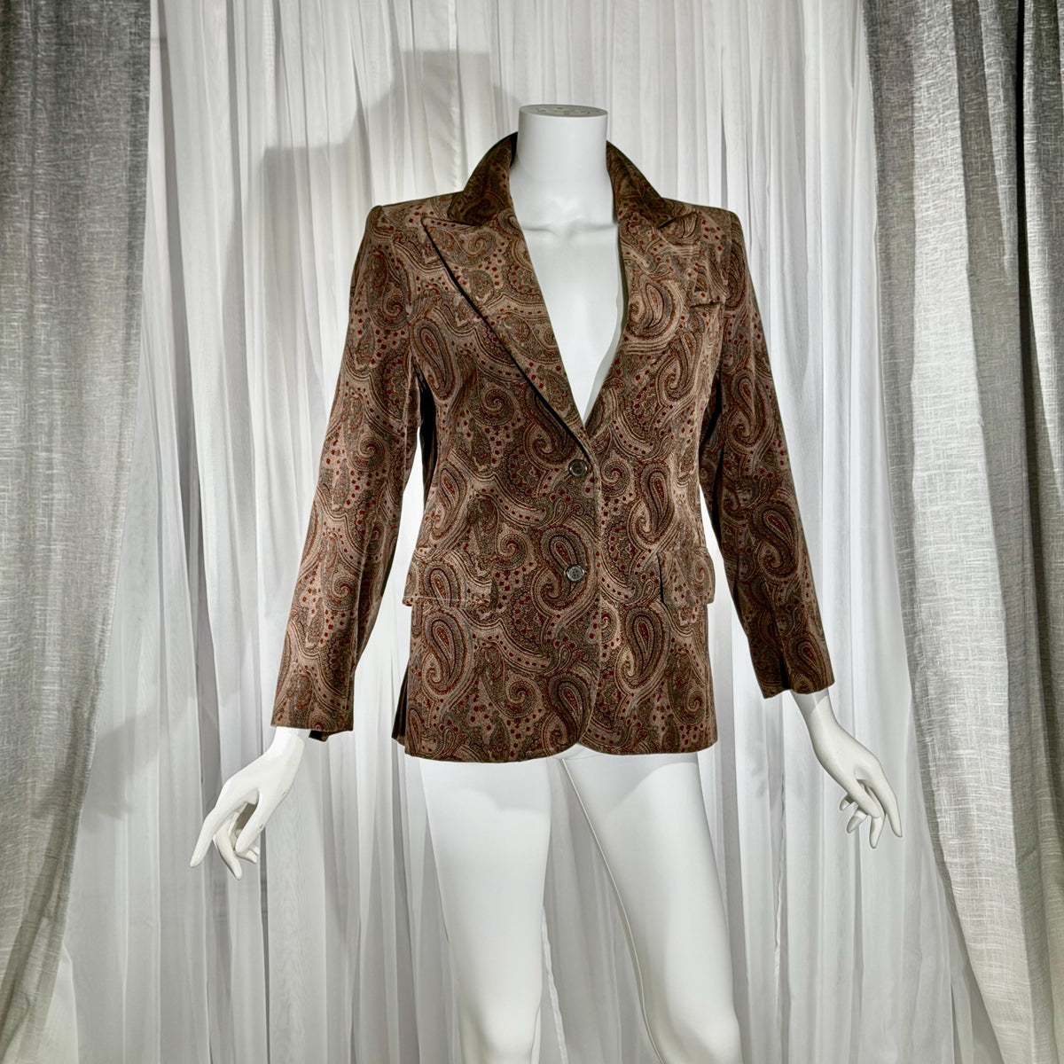 vintage TED LAPIDUS velvet blazer, vintage 1970s cotton velvet paisley jacket