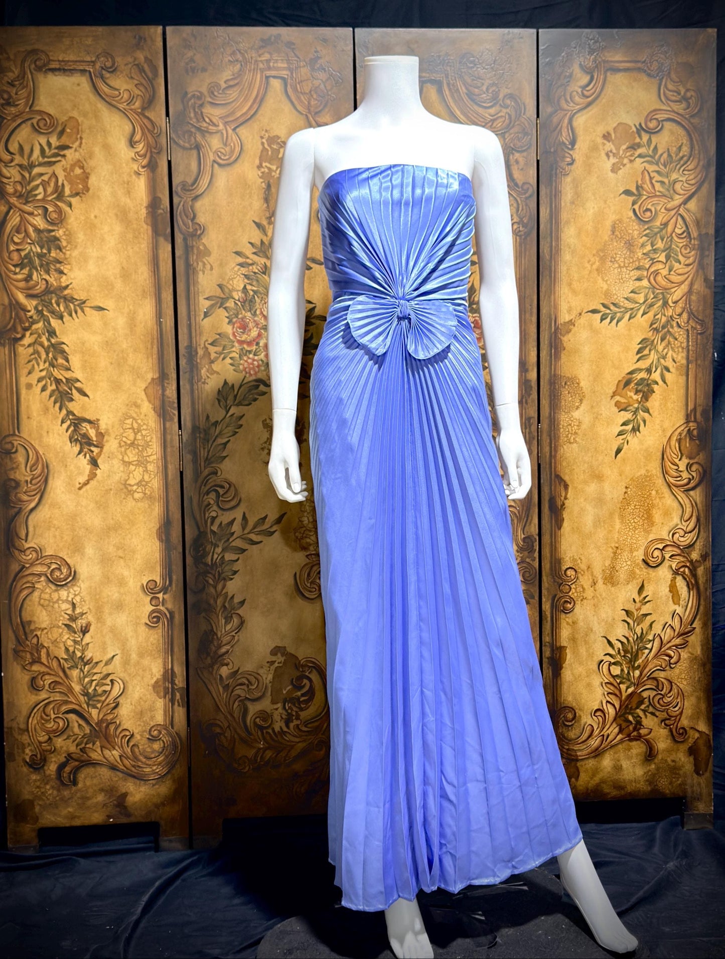 TRAVILLA vintage evening dress gown, for DuValls Periwinkle strapless gown