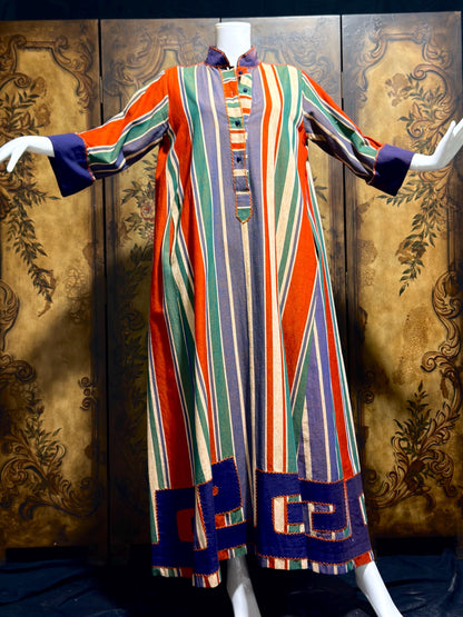 Vintage 1970s Caftan Kaftan dress, JOSEFA Mexican Cotton Hippie Boho Maxi Dress