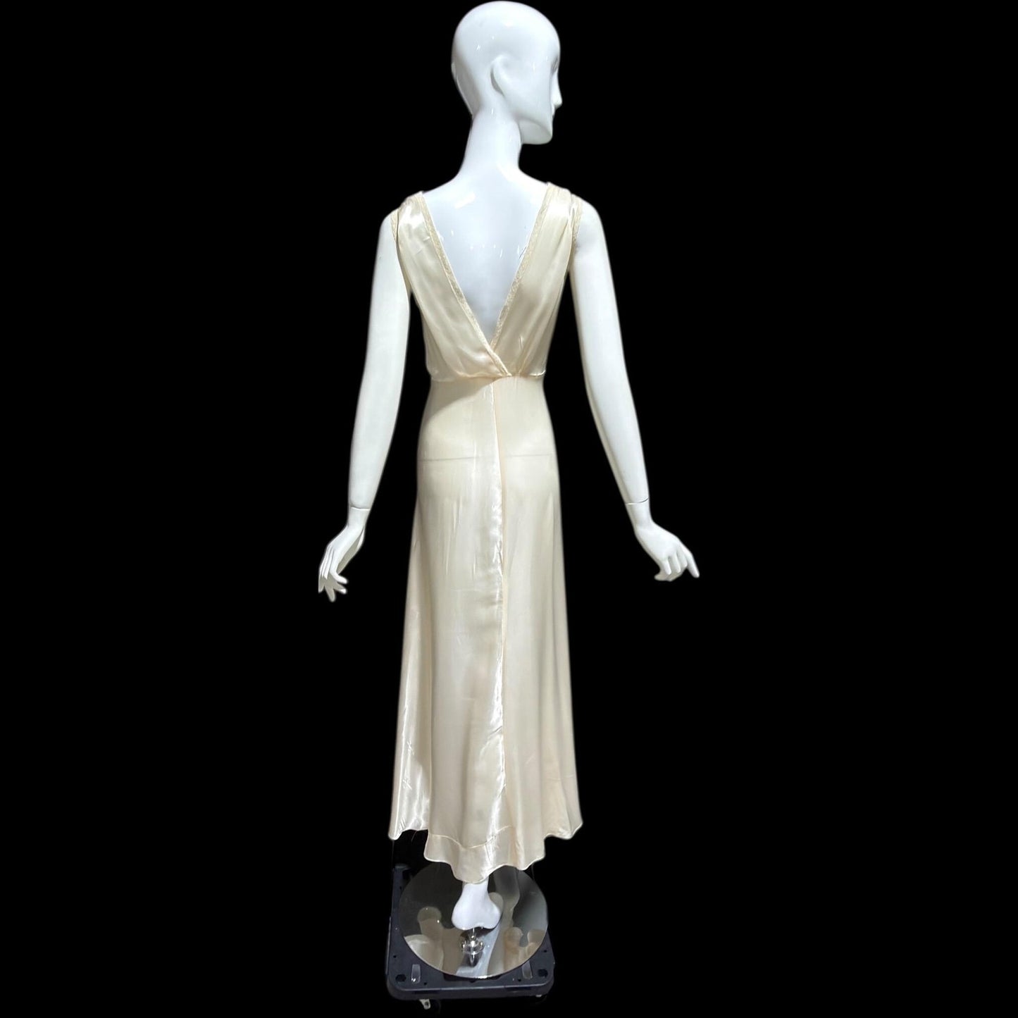 LADY DUFF vintage Nightgown slip dress, 1940s pearly white negligee lingerie dress