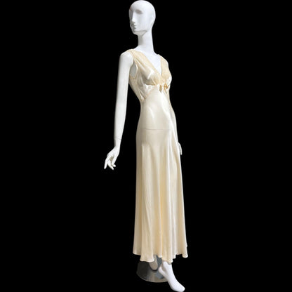 LADY DUFF vintage Nightgown slip dress, 1940s pearly white negligee lingerie dress