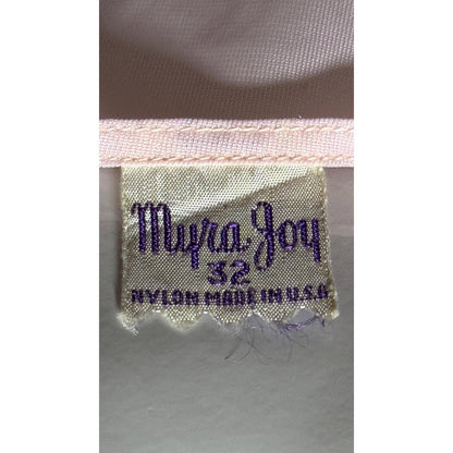 MYRA JOY vintage 1950s Nightgown Lingerie Dress, Sheer Petal pink Nylon Lace Slip Dress