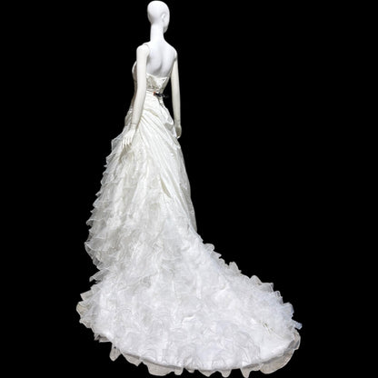 ST. PUCCHI SPOSA vintage Y2K wedding dress gown, white ball gown with ruffle train