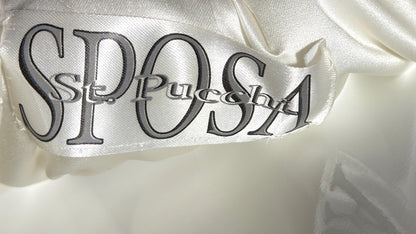 ST. PUCCHI SPOSA vintage Y2K wedding dress gown, white ball gown with ruffle train