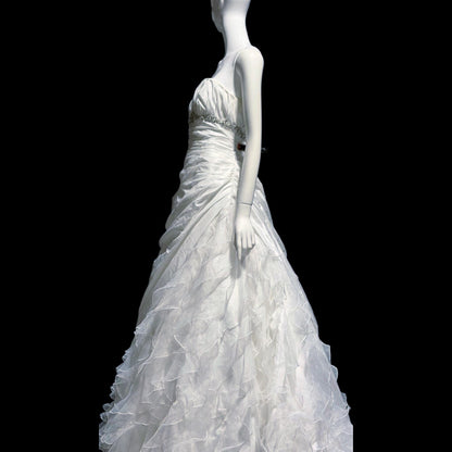 ST. PUCCHI SPOSA vintage Y2K wedding dress gown, white ball gown with ruffle train