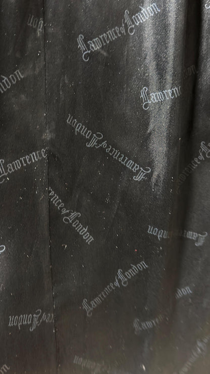 TOWN & COUNTRY vintage 1960s evening coat, black velvet rose print midi coat