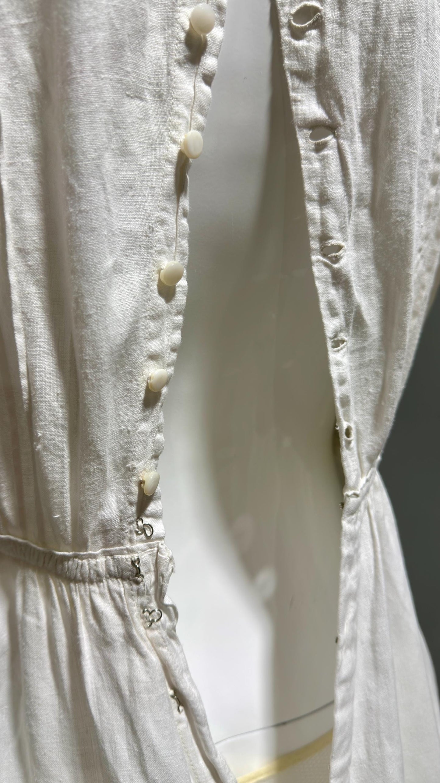 1900s Antique Victorian wedding dress, vintage white cotton lawn gown, Edwardian day dress