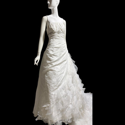 ST. PUCCHI SPOSA vintage Y2K wedding dress gown, white ball gown with ruffle train