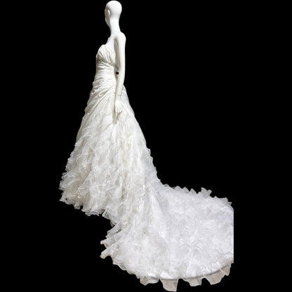 ST. PUCCHI SPOSA vintage Y2K wedding dress gown, white ball gown with ruffle train