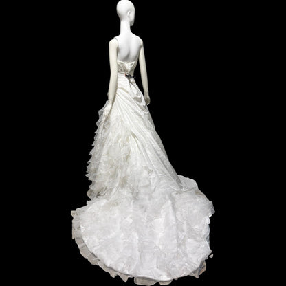 ST. PUCCHI SPOSA vintage Y2K wedding dress gown, white ball gown with ruffle train