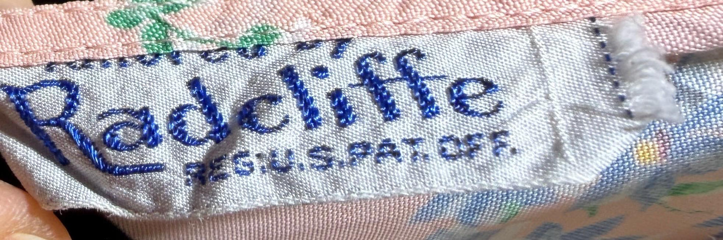 RADCLIFFE vintage 1940s Nightgown slip dress, Pink rose print floral Lingerie dress, bias cut rayon