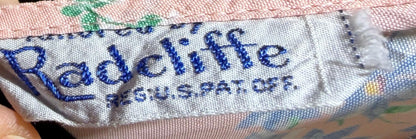 RADCLIFFE vintage 1940s Nightgown slip dress, Pink rose print floral Lingerie dress, bias cut rayon