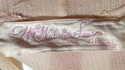 W.E.WALSH, Vintage 1930s dressing gown robe, pink silk chiffon housecoat