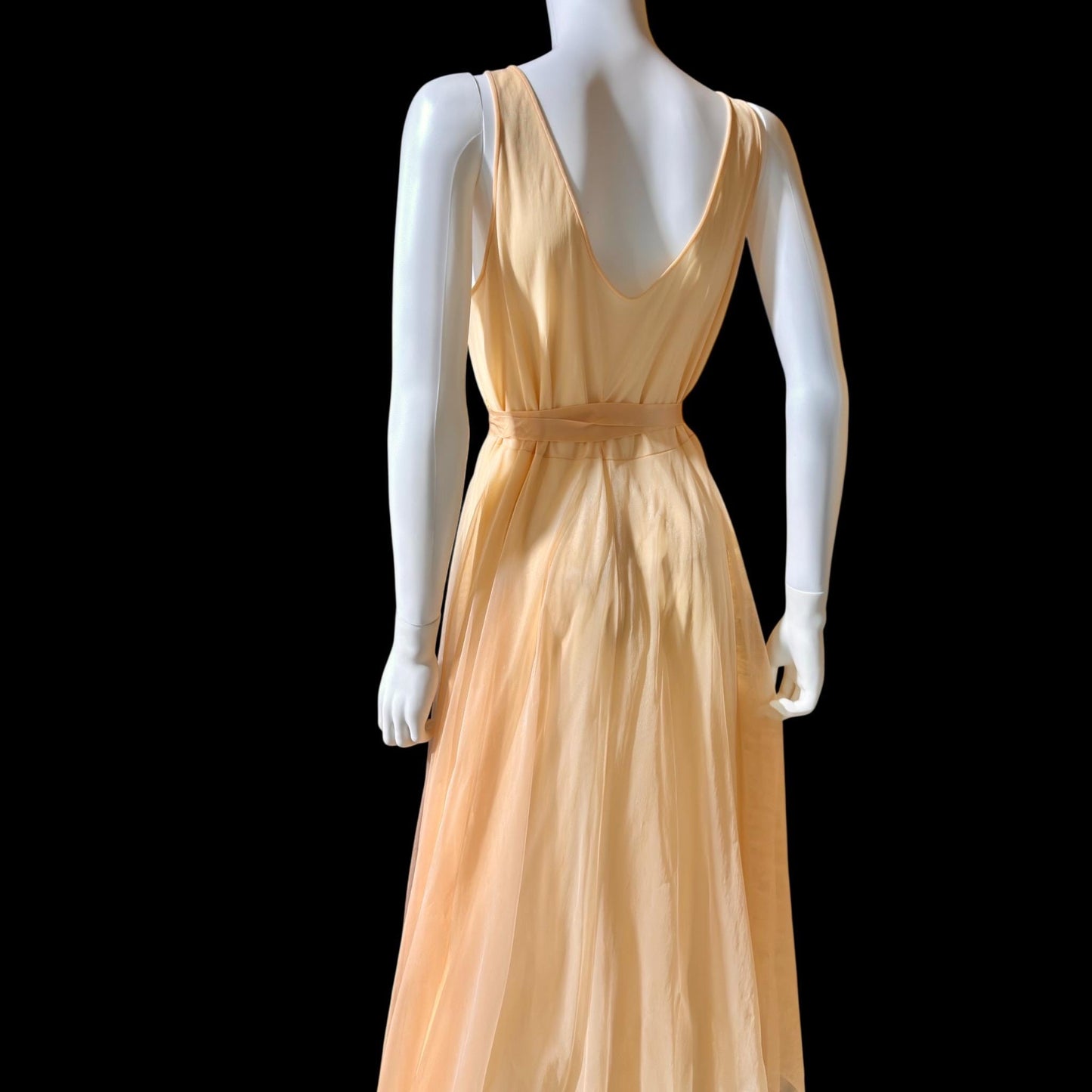 VAN RAALTE Vintage nightgown slip dress, 1960s Peachy Caramel Chiffon Lingerie dress