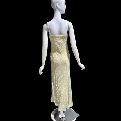 CAROL PERETZ Vintage evening wedding dress, 1990s bias cut Silk Slip Dress