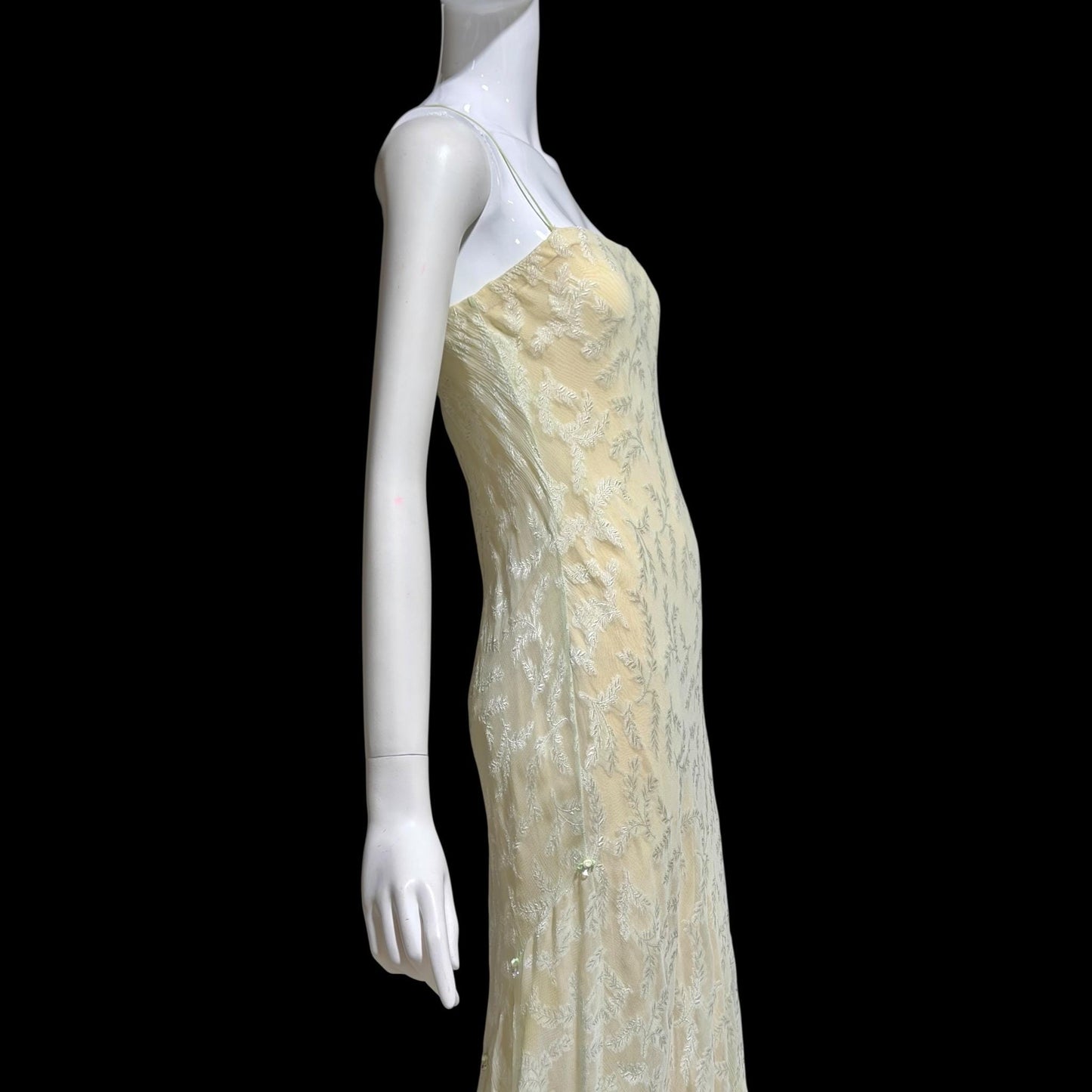 CAROL PERETZ Vintage evening wedding dress, 1990s bias cut Silk Slip Dress