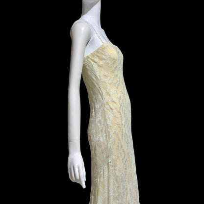 CAROL PERETZ Vintage evening wedding dress, 1990s bias cut Silk Slip Dress