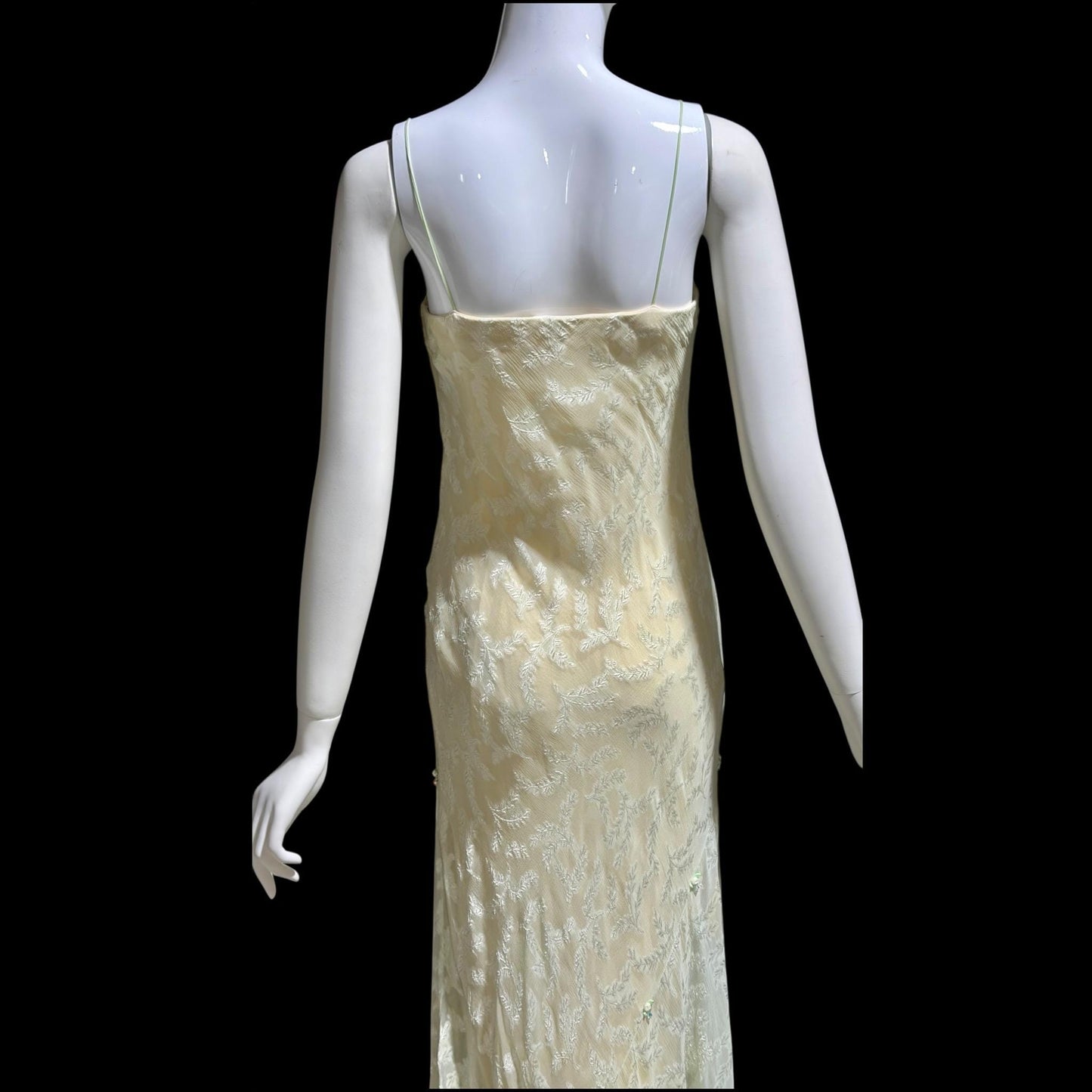 CAROL PERETZ Vintage evening wedding dress, 1990s bias cut Silk Slip Dress