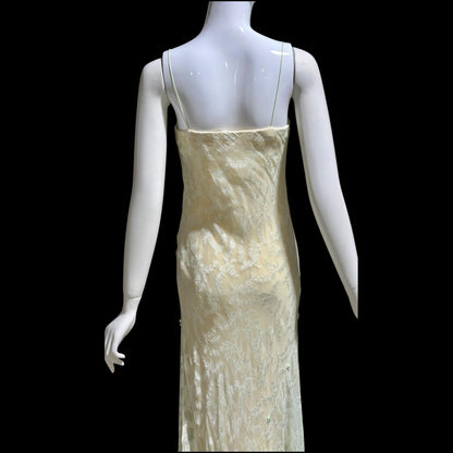 CAROL PERETZ Vintage evening wedding dress, 1990s bias cut Silk Slip Dress