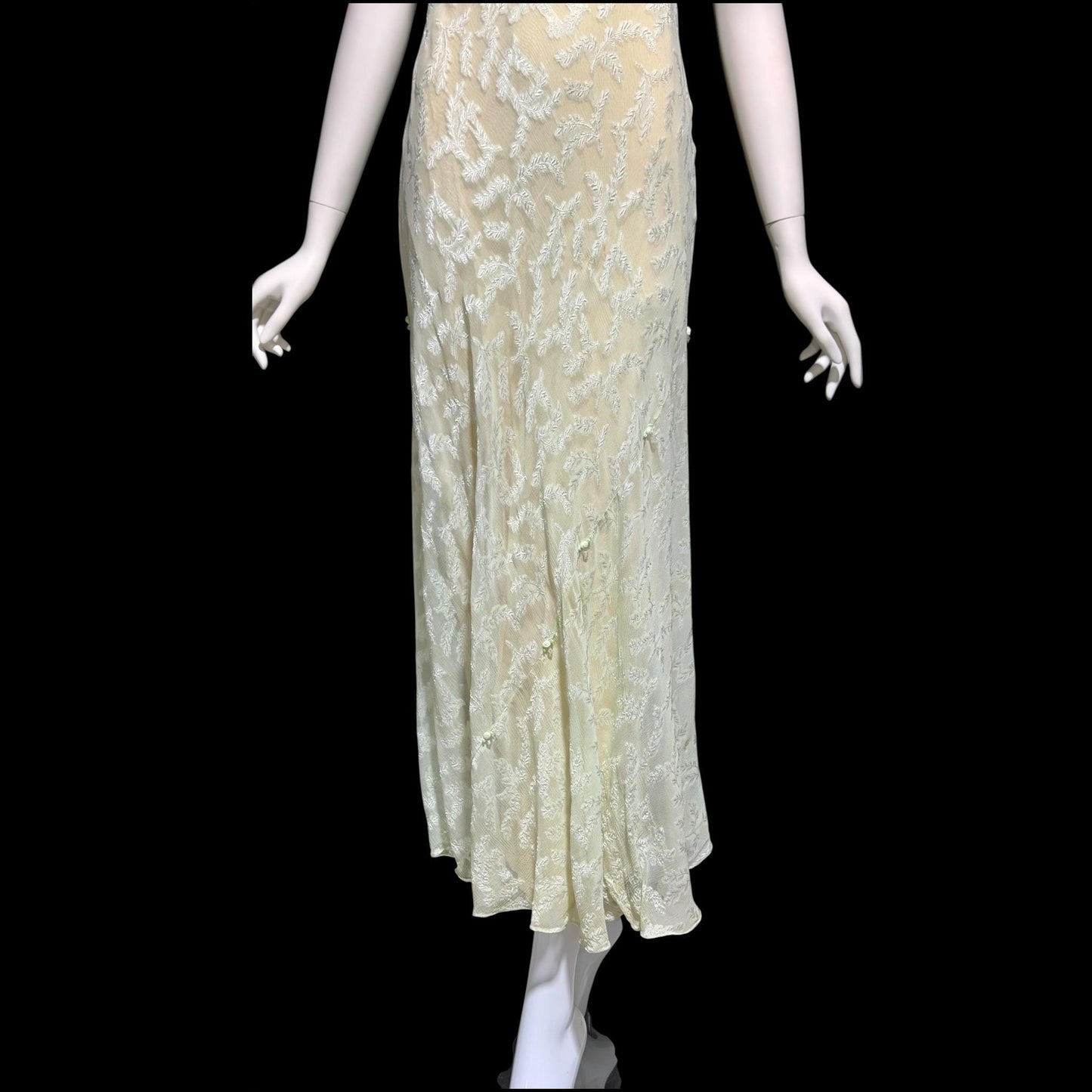 CAROL PERETZ Vintage evening wedding dress, 1990s bias cut Silk Slip Dress