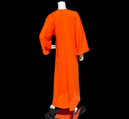 HALSTON IV vintage 1970s Kaftan evening dress, DORIAN Bold Orange knit Caftan Dress