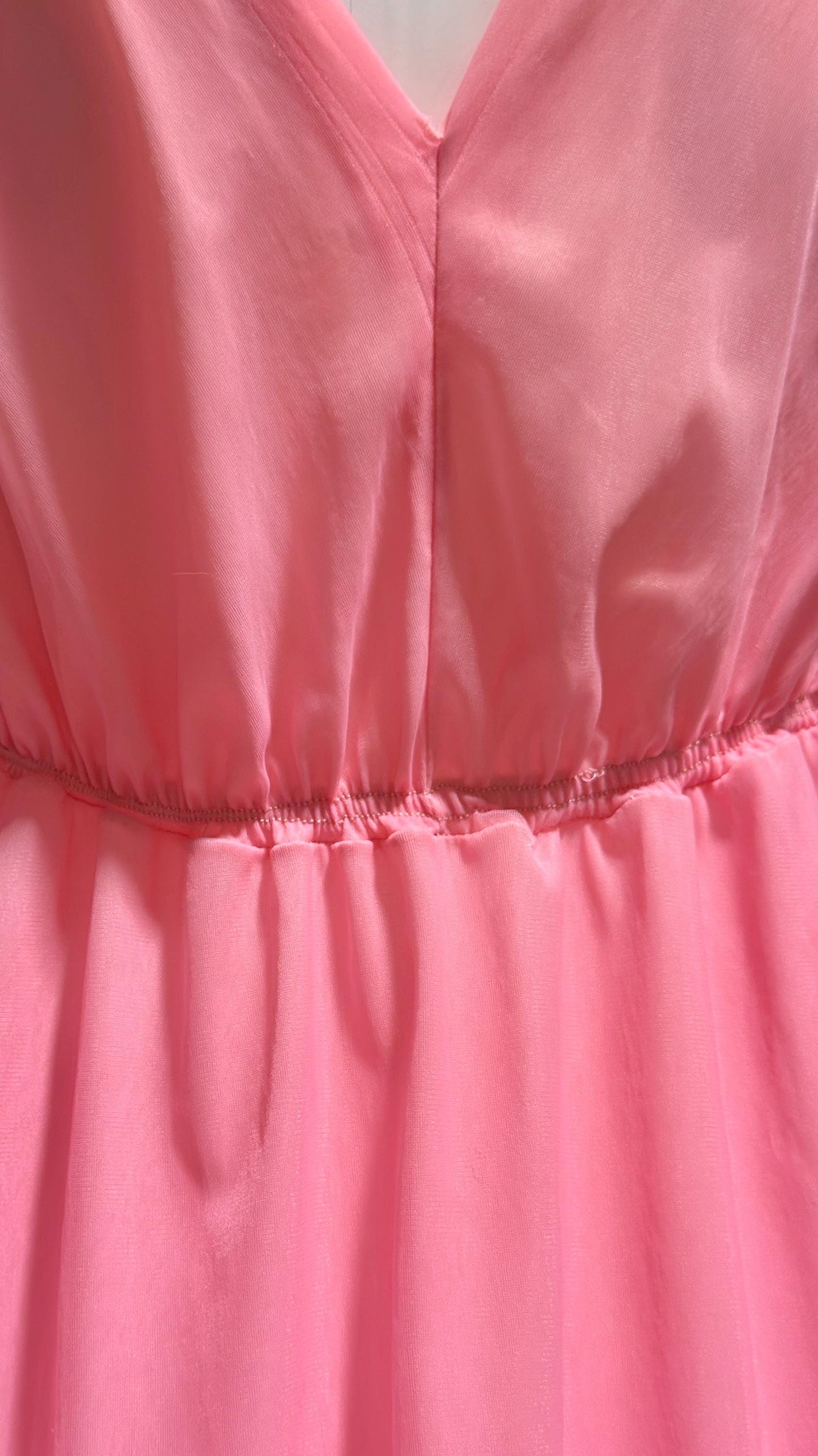 VIRGINIA WALLACE vintage nightgown robe set, 1960s Barbie Pink lingerie slip dress peignoir set