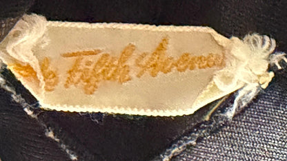 VANITY FAIR vintage 1950s Nightgown Slip Dress, SAKS Black nylon full length lingerie dress