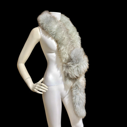 1970s vintage Mongolian curly lamb sheepskin boa scarf, neck warmer collar shoulder wrap 6 feet