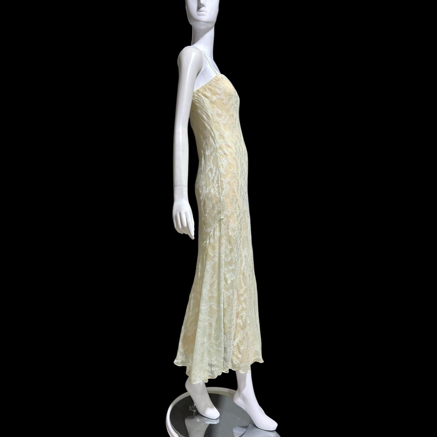 CAROL PERETZ Vintage evening wedding dress, 1990s bias cut Silk Slip Dress