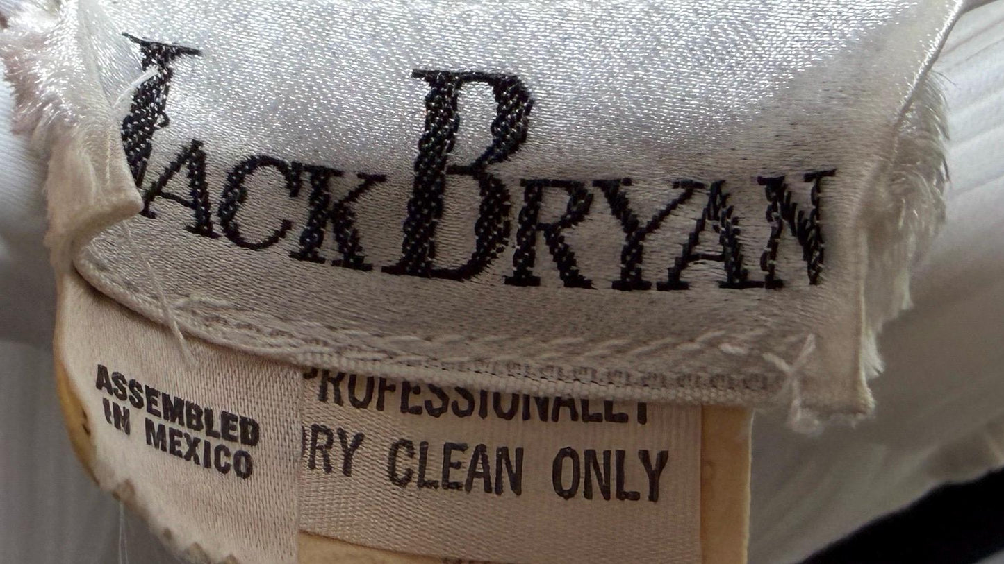 JACK BRYAN vintage evening wedding dress, 1960s designer white plisse pleat halter grecian goddess dress