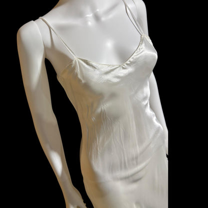 1930s vintage slip, shiny liquid satin bias cut sheath gown for under dress