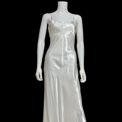 1930s vintage slip, shiny liquid satin bias cut sheath gown for under dress