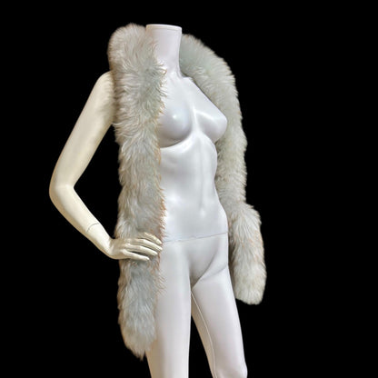 1970s vintage Mongolian curly lamb sheepskin boa scarf, neck warmer collar shoulder wrap 6 feet