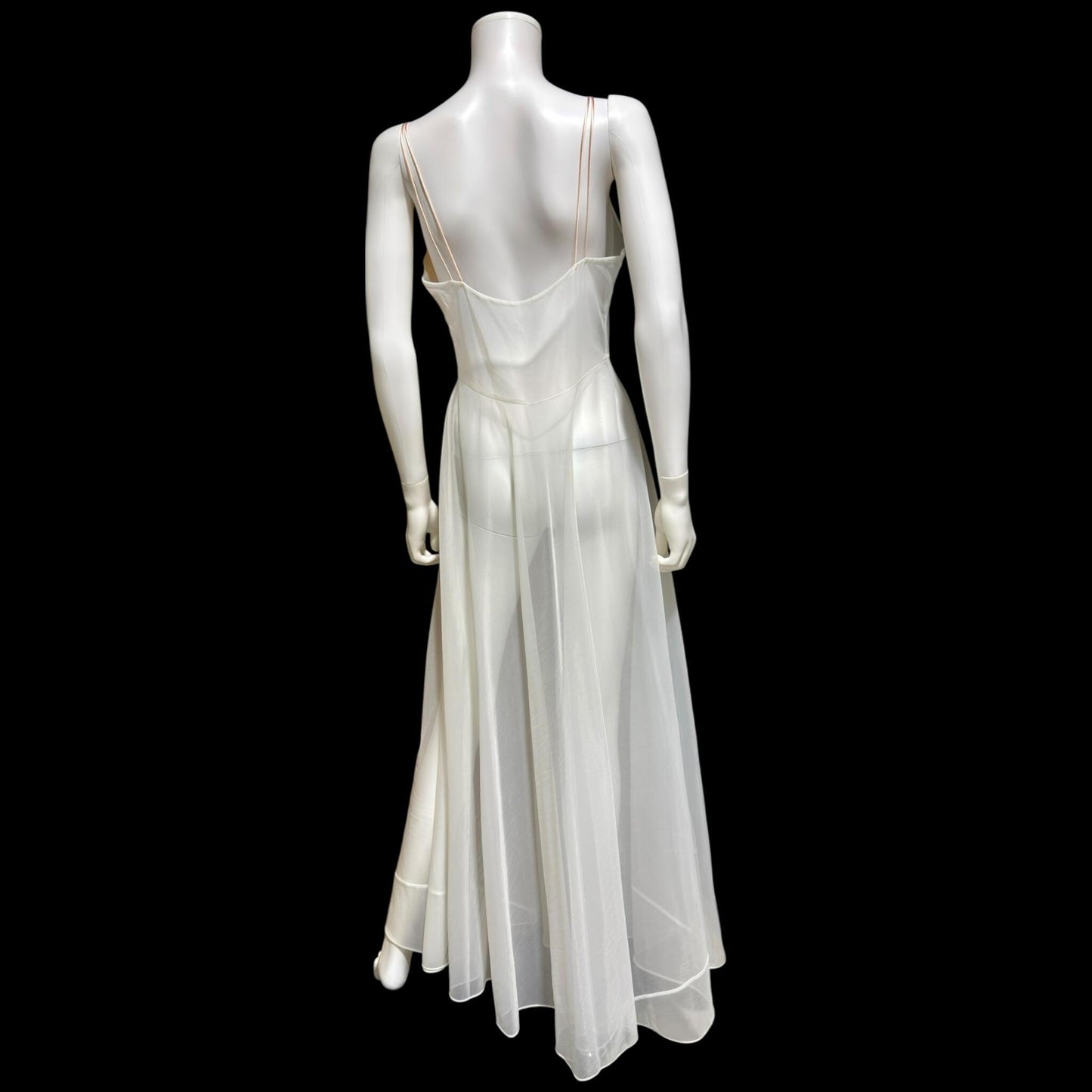 LUCIE ANN Vintage nightgown slip dress, 1960s Totally Sheer white bridal lingerie dress
