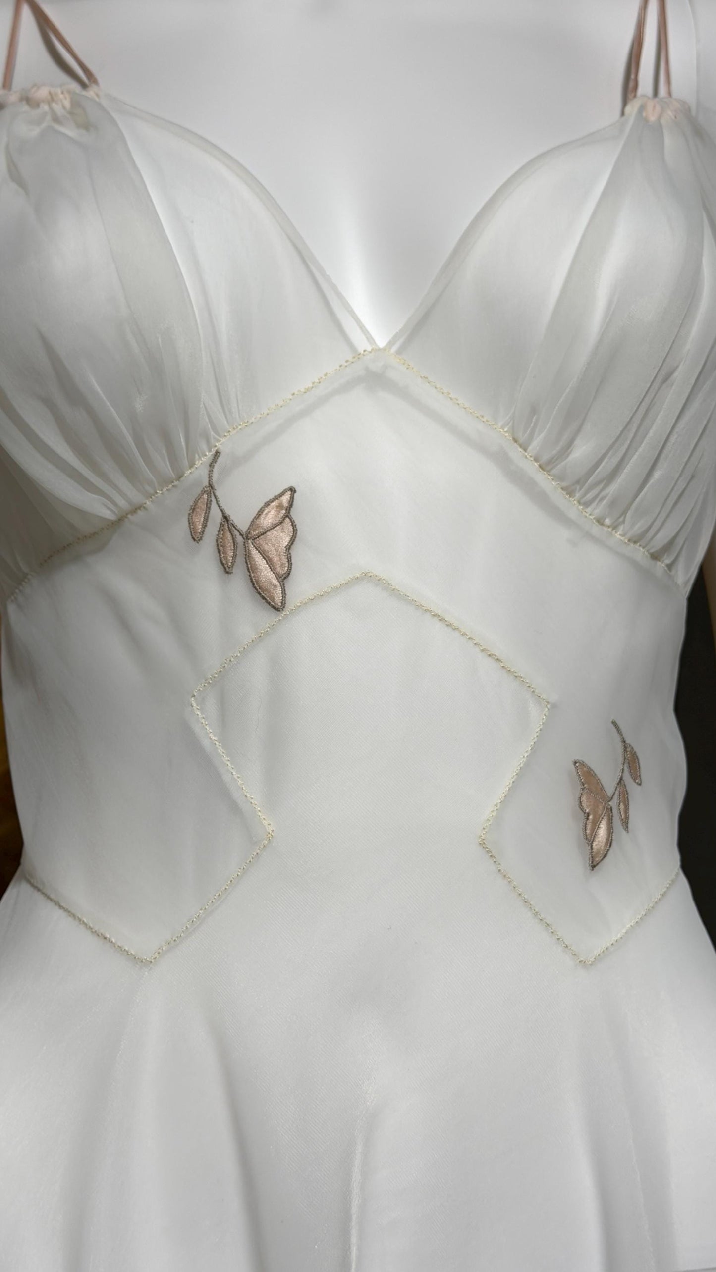 LUCIE ANN Vintage nightgown slip dress, 1960s Totally Sheer white bridal lingerie dress
