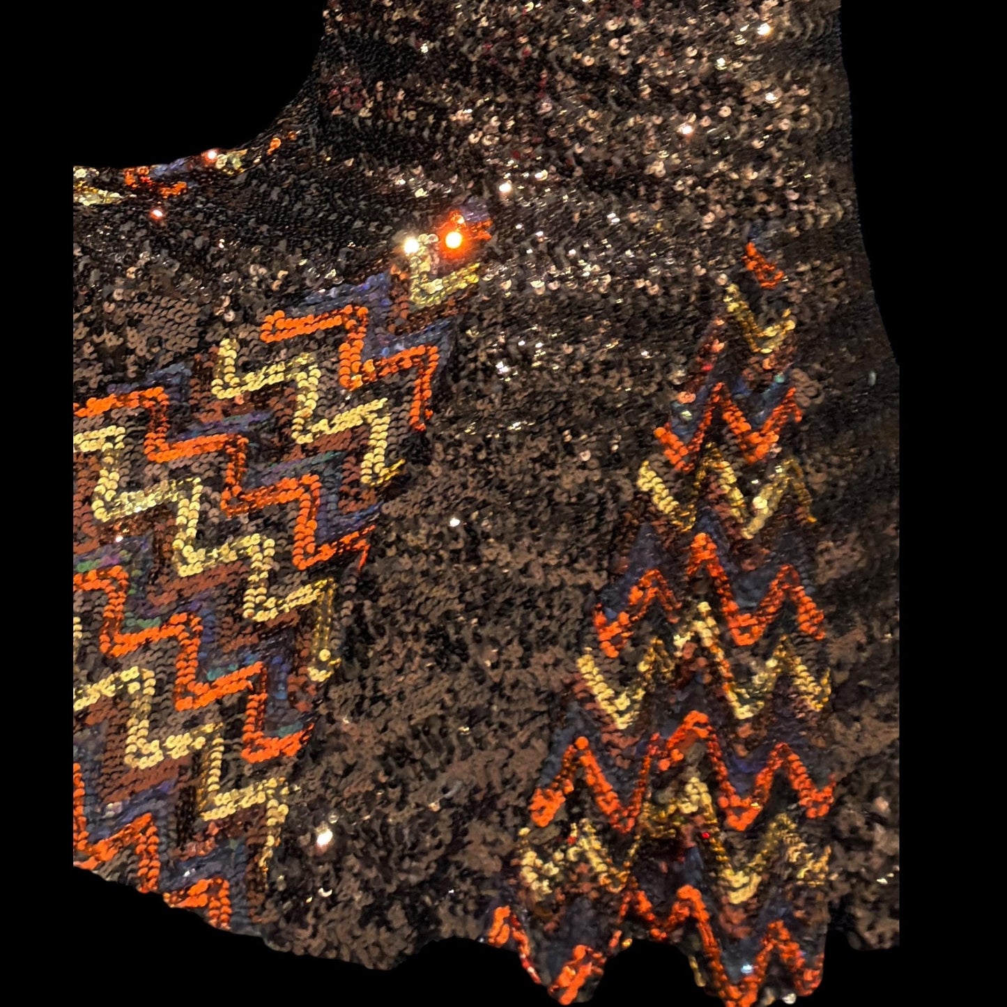 LILLI DIAMOND vintage designer evening dress gown, 1960s Brown sequin bodycon mermaid dress