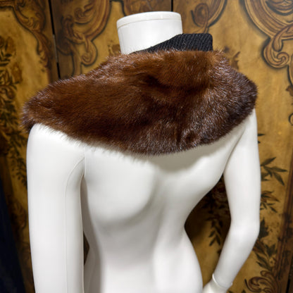 1950s vintage mink collar, vintage accessory coat collar