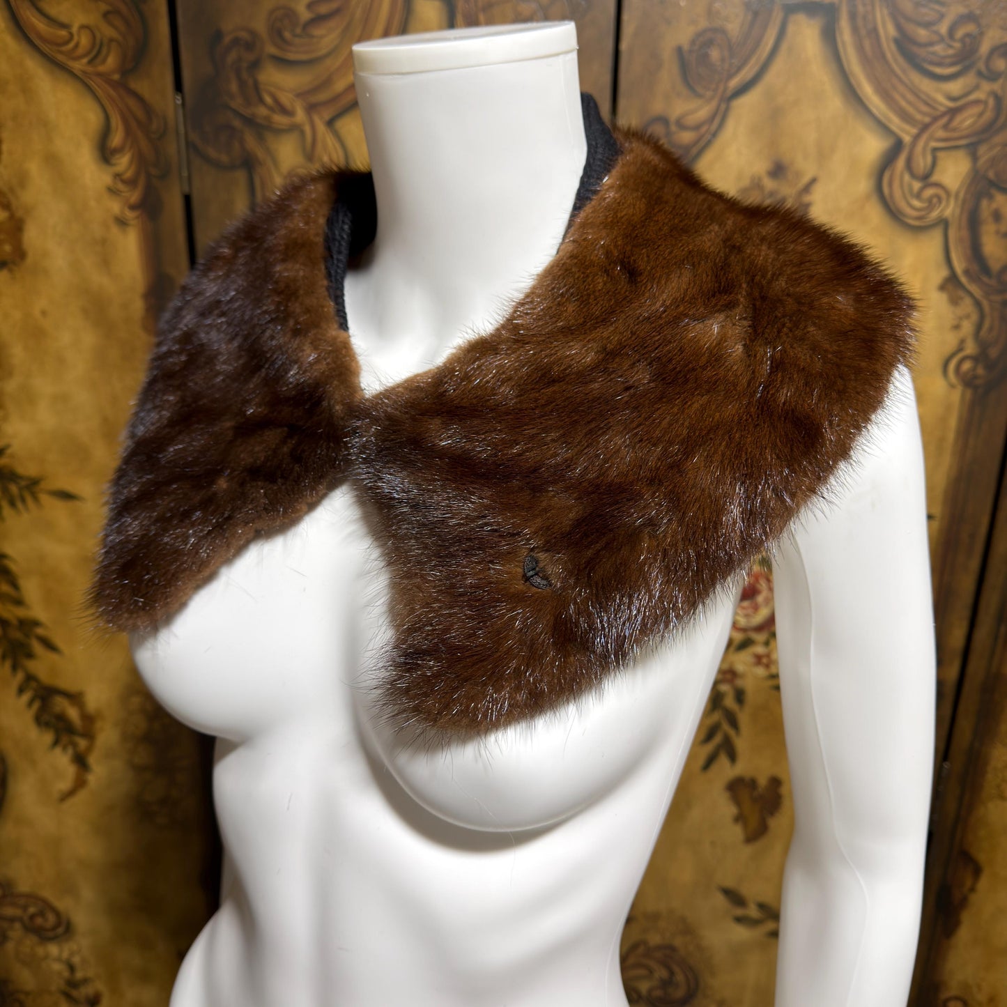 1950s vintage mink collar, vintage accessory coat collar