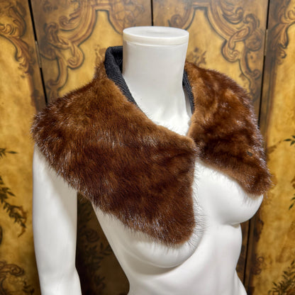 1950s vintage mink collar, vintage accessory coat collar
