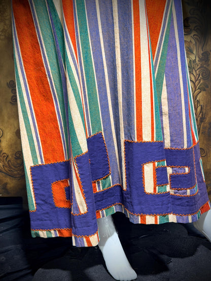 JOSEFA Vintage 1970s Caftan Kaftan dress, Mexican Cotton Hippie Boho Maxi Dress