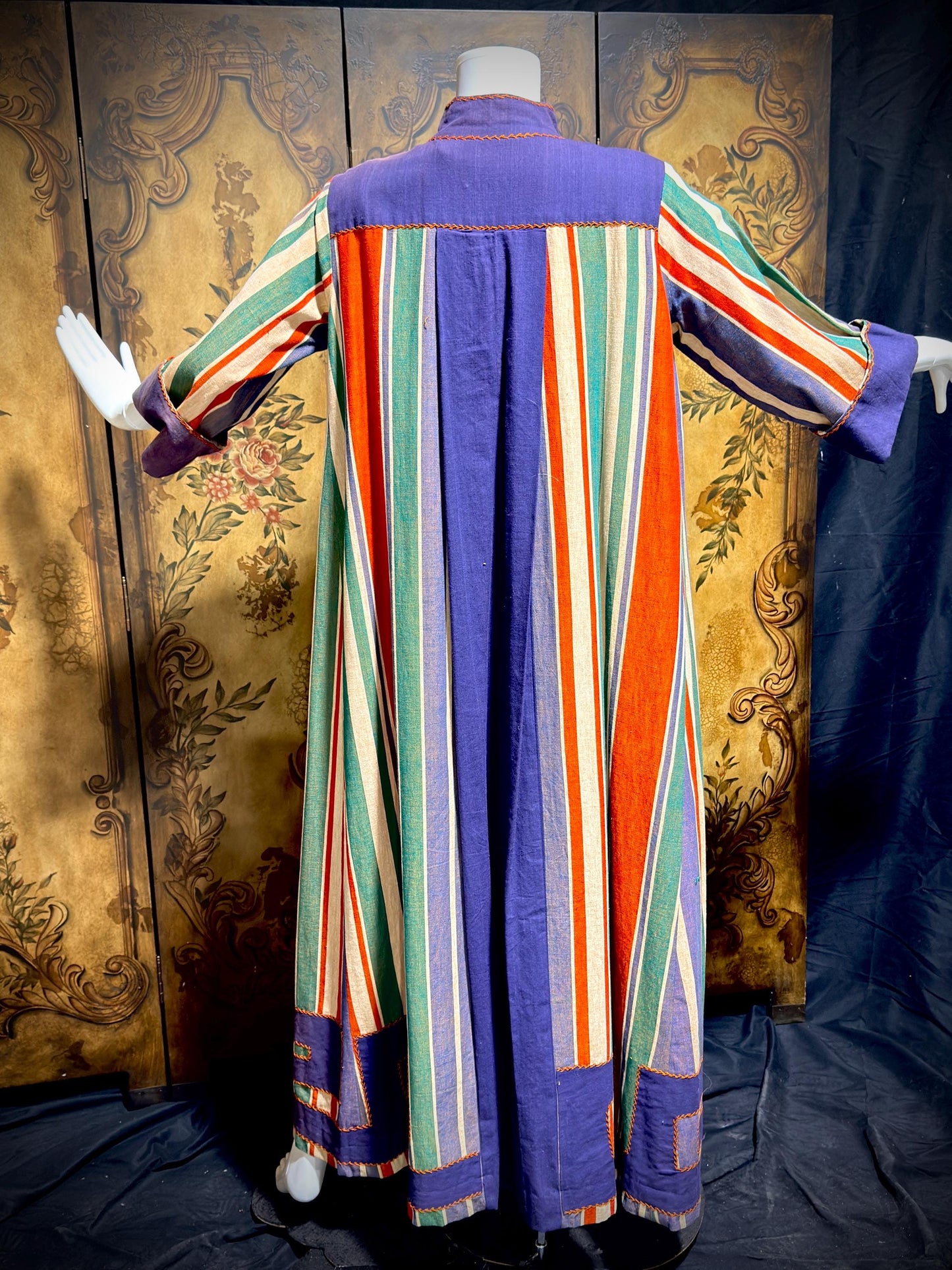JOSEFA Vintage 1970s Caftan Kaftan dress, Mexican Cotton Hippie Boho Maxi Dress