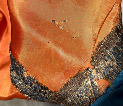 ESTEVEZ GRENELLE vintage evening cocktail party dress, 1950s brown paisley damask high low dress