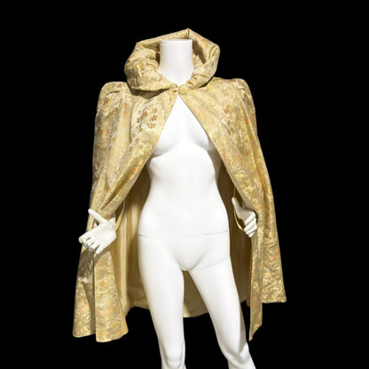 C CRAWFORD HOLLIDGE Vintage 1930s silk damask cape, floral evening cape