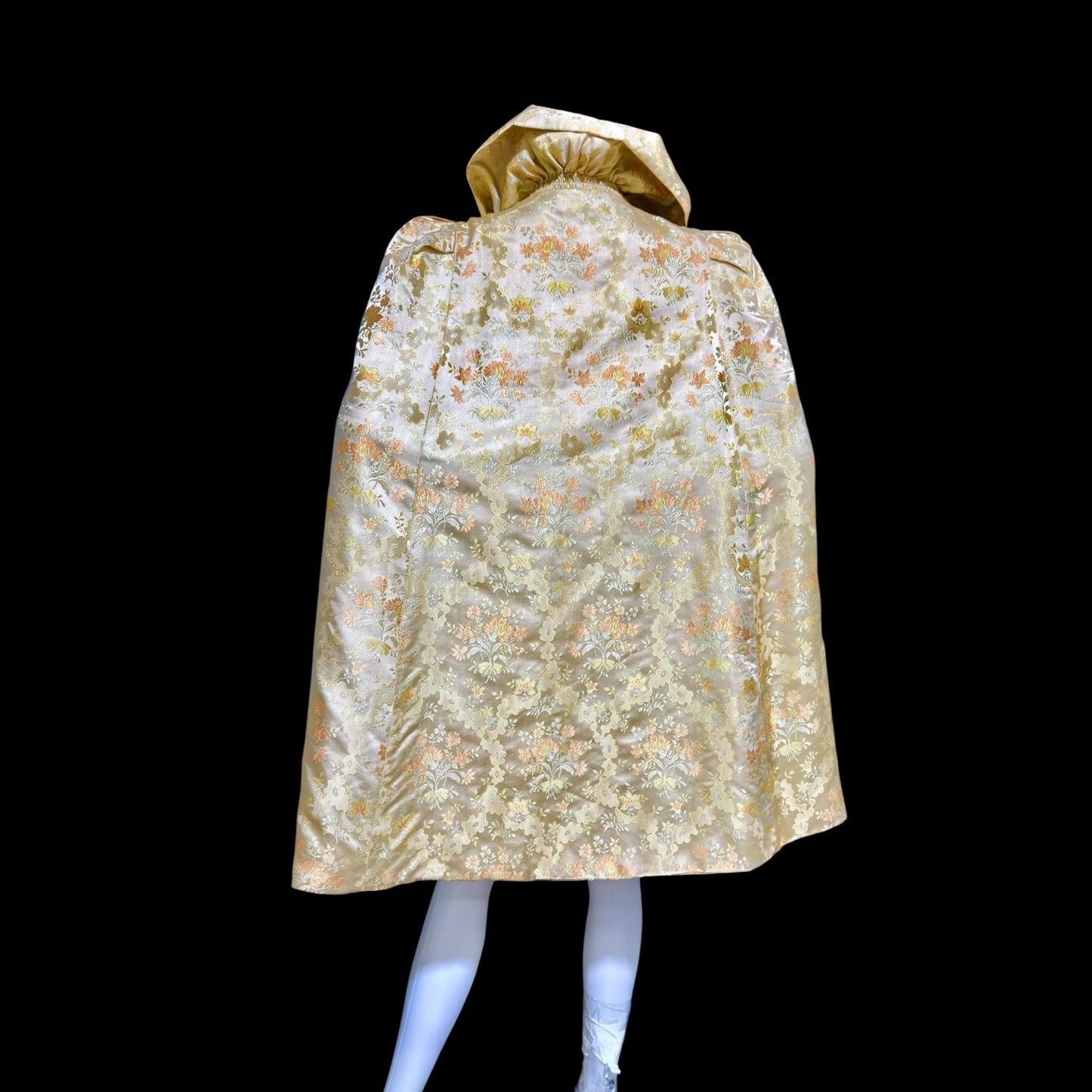 C CRAWFORD HOLLIDGE Vintage 1930s silk damask cape, floral evening cape