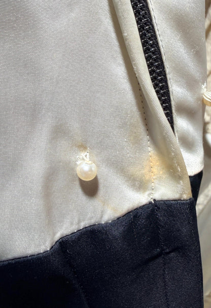 SEYMOUR JACOBSON vintage 1950s cocktail party dress, black silk evening dress