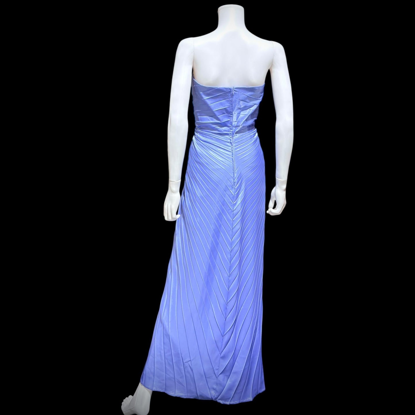 TRAVILLA vintage evening dress gown, for DuValls 1970s Periwinkle strapless gown